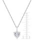 ფოტო #3 პროდუქტის Diamond Heart Halo 18" Pendant Necklace (1/4 ct. t.w.) in Sterling Silver