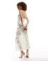 Amy Lynn halterneck floral crochet maxi dress in cream Бежевый, XL - EU 44 - фото #2