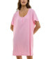 ფოტო #4 პროდუქტის Women's Short-Sleeve Henley Sleepshirt