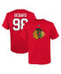 Preschool Boys and Girls Connor Bedard Red Chicago Blackhawks Authentic Stack Name and Number T-shirt Красный, 4 - фото #1