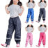 Children's Rain Dungarees, Wind and Waterproof Mud Trousers, Breathable Adjustable Rain Trousers, Braces for Cycling Sports, Rain Pants Girls Boys