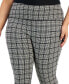 Фото #4 товара Plus Size Houndstooth Pull-On Ponte Pants, Created for Macy's