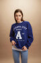 Фото #2 товара Oversize Fit Bisiklet Yaka Kalın Sweatshirt B5086ax23wn