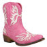 Roper Amelia Tooled Inlay Snip Toe Cowboy Booties Womens Pink Casual Boots 09-02