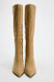 SPLIT SUEDE HEELED BOOTS