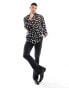 Фото #4 товара ASOS DESIGN relaxed sheer shirt in large polka dots with tie neck in black