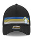 Фото #2 товара Men's Black Los Angeles Rams Flawless Stripe 39THIRTY Flex Hat