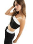 Фото #1 товара Missyempire tailored fold over bandeau top co-ord in black