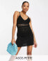 Фото #2 товара ASOS DESIGN Petite crochet mini dress in black