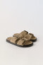 Фото #3 товара Замшевые сандалии с пряжками ZARA