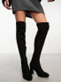 Фото #2 товара New Look suede knee high boots in black