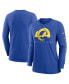 Фото #1 товара Women's Royal Los Angeles Rams Prime Split Long Sleeve T-shirt