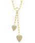 ფოტო #3 პროდუქტის EFFY® Diamond Double Heart 18" Lariat Necklace (1/2 ct. t.w.) in 14k Gold