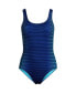 Фото #2 товара Plus Size Chlorine Resistant High Leg Soft Cup Tugless Sporty One Piece Swimsuit