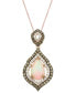 ფოტო #1 პროდუქტის Neopolitan Opal (1-1/2 ct. t.w.) & Diamond (1 ct. t.w.) Pendant Necklace in 14k Rose Gold