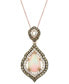 Neopolitan Opal (1-1/2 ct. t.w.) & Diamond (1 ct. t.w.) Pendant Necklace in 14k Rose Gold