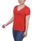 ფოტო #3 პროდუქტის Petite Short Sleeve T-shirt with Stone Details