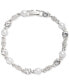 ფოტო #1 პროდუქტის Silver-Tone Crystal & Imitation Pearl Flex Bracelet