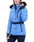 ფოტო #3 პროდუქტის Women's Belted Faux-Fur-Trim Hooded Puffer Coat