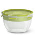 Фото #1 товара Шарнирные коробки для салатов Emsa CLIP & GO, XL, круглые, 2,6 л, зеленые, прозрачные, полипропилен (ПП), термопластичный эластомер (ТПЭ), 127 мм.
