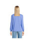 ფოტო #3 პროდუქტის Women's Petite Long Sleeve Super T Mock Tee