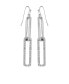 Silver-Tone Glass Stone Linear Link Drop Earrings