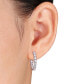 ფოტო #2 პროდუქტის Lab-Grown Moissanite In & Out Small Hoop Earrings (3 ct. t.w.) in Sterling Silver, 1"