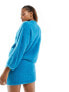 Фото #7 товара Only oversized wide sleeve fluffy jumper co-ord in bright blue