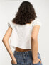 Фото #5 товара Glamorous milkmaid split hem top in off white