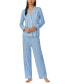 Фото #1 товара Women's 2-Pc. Notched-Collar Pajamas Set