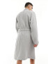 Tommy Hilfiger Textured Wrap Bathrobe in Grey