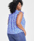 Фото #4 товара Trendy Plus Size Floral-Print Ruffled-Trim Blouse, Created for Macy's