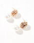 ALDO lillypearlie knot pearl charm earrings in gold