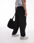 Фото #8 товара Topman baggy leg with elasticated tie waist jogger in black