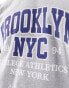 New Look Brooklyn graphic tshirt in grey marl