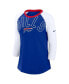 ფოტო #2 პროდუქტის Women's Royal, White Buffalo Bills Knockout Arch Raglan Tri-Blend 3/4-Sleeve T-shirt