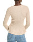 Фото #2 товара Sofiacashmere Peplum Rib Scoop Neck Cashmere Sweater Women's