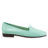 Trotters Liz Tumbled T1807-322 Womens Green Narrow Leather Loafer Flats Shoes