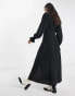 ASOS DESIGN plunge batwing maxi dress in black