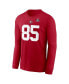 Men's George Kittle Scarlet San Francisco 49ers Super Bowl LVIII Patch Player Name and Number Long Sleeve T-shirt