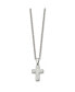 Фото #3 товара Chisel polished Crystal Cross Pendant on a Cable Chain Necklace