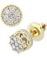 ფოტო #1 პროდუქტის Men's Diamond Cluster Stud Earrings (1/6 ct. t.w.) in 10k Gold