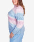 Фото #3 товара Plus Size Swiss Chalet Space Dye Chenille Stripe Mock Neck Sweater