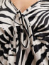 Фото #3 товара New Look ruffle long sleeve blouse in zebra print