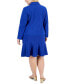 Plus Size Crepe Three-Button Flounce-Skirt Suit