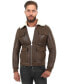 Men's Shearling Bomber Jacket, Vintage- like Camel with Beige Curly Wool