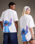 Фото #4 товара ASOS DESIGN Disney unisex oversized t-shirt with Stitch print in off white