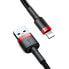 Wytrzymały elastyczny kabel przewód USB Iphone Lightning QC3.0 2.4A 1M czarno-czerwony