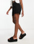 Фото #2 товара Vero Moda pleat front linen blend shorts in black