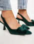 ASOS DESIGN Wide Fit Scarlett bow detail mid heeled shoes in green Зеленый, 35 - фото #2